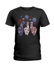 Patriotic llamas Ladies T-Shirt tile