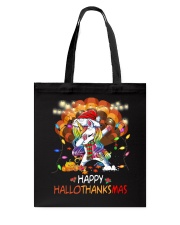 Happy Hallothanksmas Tote Bag tile