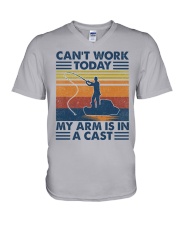 Can't work today V-Neck T-Shirt tile
