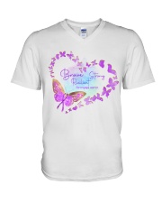 Fibromyalgia warrior V-Neck T-Shirt tile