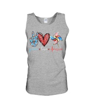 Peace Love America - Printed apparels Unisex Tank tile