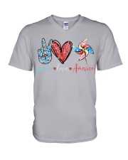 Peace Love America - Printed apparels V-Neck T-Shirt tile