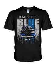Back the blue V-Neck T-Shirt tile