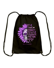 It takes strength to tolerate the pain Drawstring Bag tile