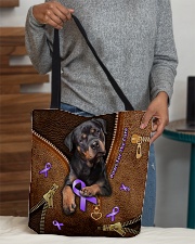 Paws For The Cure Leather Pattern Print All-over Tote aos-all-over-tote-lifestyle-front-10