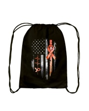 Multiple sclerosis awareness American flag Drawstring Bag tile
