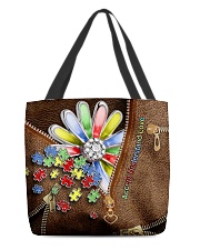 Accept understand love Leather pattern print All-over Tote front