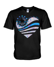 Back the blue V-Neck T-Shirt tile