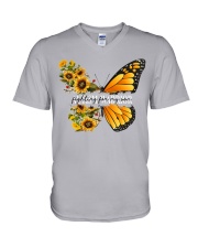 Autism warrior V-Neck T-Shirt tile