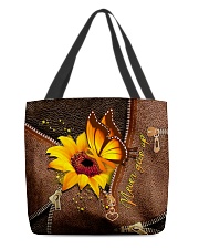 Never give up Leather pattern print All-over Tote front