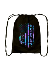 Sea lover American flag Drawstring Bag tile
