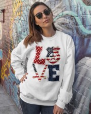 Love Independence Day Crewneck Sweatshirt lifestyle-unisex-sweatshirt-front-3