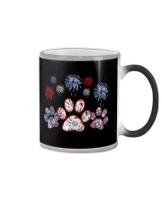 Patriotic paws Color Changing Mug tile