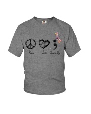 Peace love choose life Youth T-Shirt tile