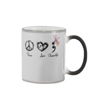 Peace love choose life Color Changing Mug tile