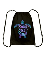 Salty lil beach Drawstring Bag tile