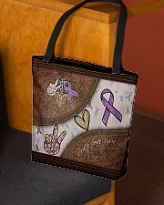 Peace Love Cure Leather Pattern Print All-over Tote aos-all-over-tote-lifestyle-front-02