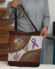 Peace Love Cure Leather Pattern Print All-over Tote aos-all-over-tote-lifestyle-front-10