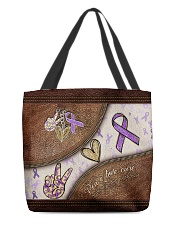Peace Love Cure Leather Pattern Print All-over Tote front