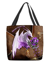 Never Give Up Leather Pattern Print All-over Tote back