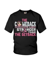 The comeback is always stronger than the setback Youth T-Shirt tile