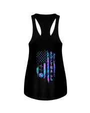 Softball American flag Ladies Flowy Tank tile