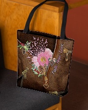 Never Give Up Leather Pattern Print All-over Tote aos-all-over-tote-lifestyle-front-02