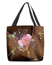 Never Give Up Leather Pattern Print All-over Tote front