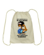 Never underestimate a black nurse Drawstring Bag tile