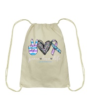 Peace love life Drawstring Bag tile