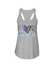 Peace love life Ladies Flowy Tank tile