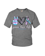 Peace love life Youth T-Shirt tile