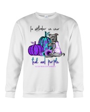 In september we wear teal and purple Crewneck Sweatshirt tile