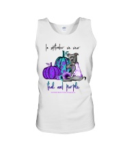 In september we wear teal and purple Unisex Tank tile