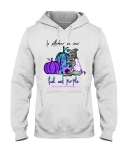 In september we wear teal and purple Hooded Sweatshirt tile