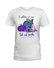 In september we wear teal and purple Ladies T-Shirt tile