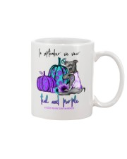 In september we wear teal and purple Mug tile