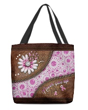 Never give up Leather pattern print All-over Tote back