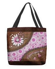 Never give up Leather pattern print All-over Tote front