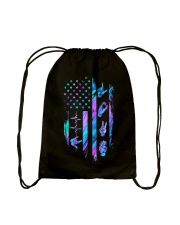Love American flag Drawstring Bag tile