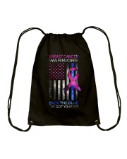 Breast cancer warriors back the blue Drawstring Bag tile