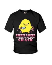 Breast cancer messed with the wrong chick Youth T-Shirt tile