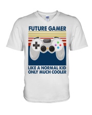 Gamer dad Father's day V-Neck T-Shirt tile