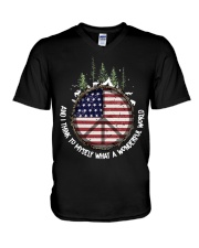 And I think to myself what a wonderful world V-Neck T-Shirt tile