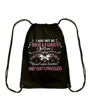I may not be rich and famous Drawstring Bag tile