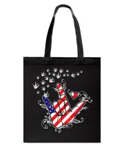 I love you hand sign American flag Tote Bag tile