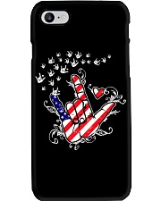 I love you hand sign American flag Phone Case tile