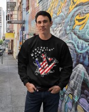 I love you hand sign American flag Crewneck Sweatshirt lifestyle-unisex-sweatshirt-front-2