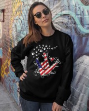 I love you hand sign American flag Crewneck Sweatshirt lifestyle-unisex-sweatshirt-front-3