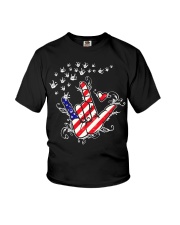 I love you hand sign American flag Youth T-Shirt tile